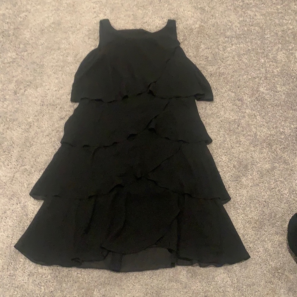 Tessa Signature Ruffle Layered Little Black Dress